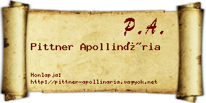 Pittner Apollinária névjegykártya